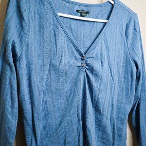 Blue Lace Long Sleeve Top